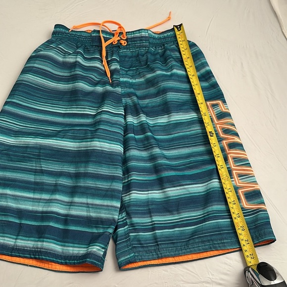 Nike green and orange logo swim trunks - Picture 4 of 10